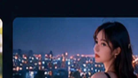 城市夜景人像摄影画面